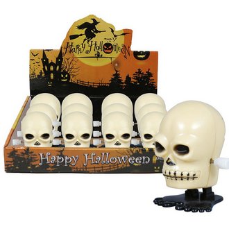 12 db Felhúzható Sétáló Koponya Partikellék Halloweenre, 5 cm