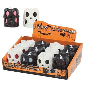12 db Koponya LED Lámpás Szett Halloweenre, 6 cm
