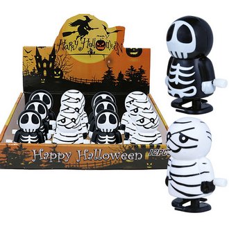 12 db-os Felhúzható Csontváz és Múmia Figura Szett Halloweenre, 5,5 cm