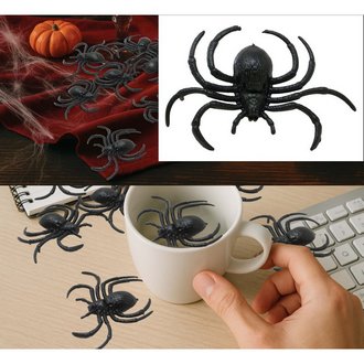 12 db Pók Dekoráció Halloweenre, 7 cm