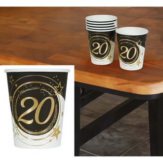 18. Születésnapi Papír Pohár Szett, 6 db, 240 ml, 9 cm