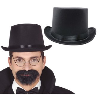 19. Századi Elegáns Fekete Filc Cilinder Kalap Felnőtteknek