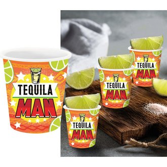 3 db Tequila Man Felespohár Legénybúcsúra, 5x6 cm