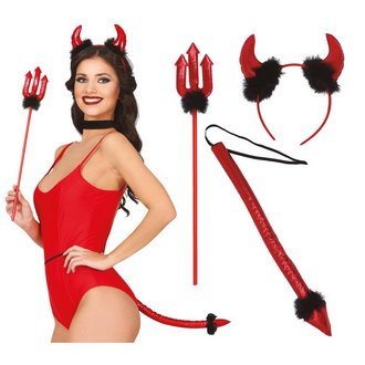 3 részes Ördög Kiegészítő Szett Nőknek Halloweenre