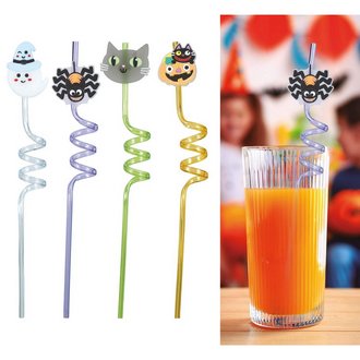 4 darabos Halloween Szívószál Szett, 27 cm
