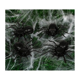 4 db Műanyag Pók Halloweenre, 10 cm