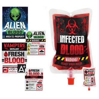 4 db Vegyes Véres Infúziós Tasak Szett Halloweenre, 200 ml