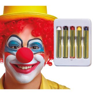 5 db-os Színes Sminkceruza Szett Bohócoknak Halloweenre, 1,9 gr