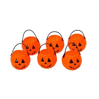 6 darab Halloween Tök Vödör Szett, 7 cm