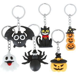 6 db-os Halloween Kulcstartó Szett, 4.5 cm