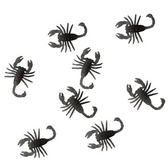 8 db Fekete Skorpió Dekoráció Halloweenre, 6 cm