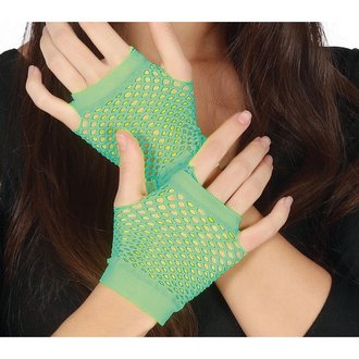 80-as évek Hálós Kesztyű Nőknek, Zöld, 11 cm