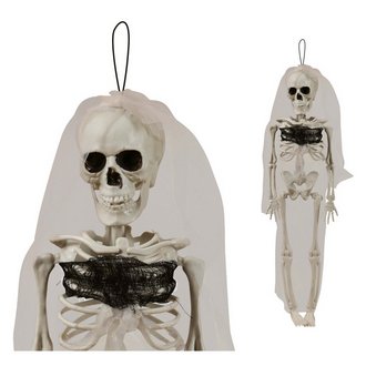 Akasztható Csontváz Menyasszony Halloween Dekoráció, 43 cm