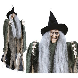 Akasztós Boszorkány Dekoráció Halloweenre, 50 cm