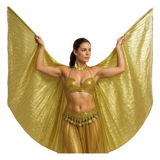 Arany Pliszírozott Női Köpeny Egyiptomi Jelmezhez, 285 x 135 cm