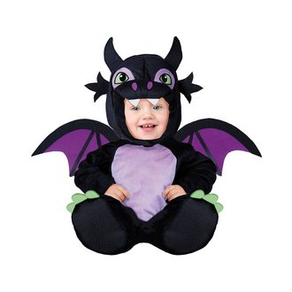 Aranyos Fekete-Lila Sárkány Jelmez Csecsemőknek Halloweenre