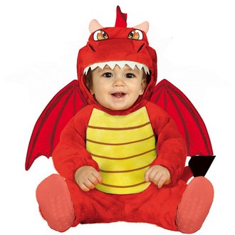 Aranyos Piros Sárkány Jelmez Csecsemőknek Halloweenre