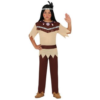Barna-Bézs Cherokee Indián Fiú Jelmez Szett