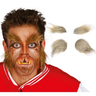 Barna Farkasember Szemöldök és Pajesz Férfiaknak Halloweenre
