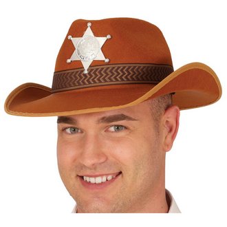 Barna Filc Cowboy Sheriff Kalap Felnőtteknek