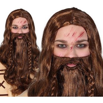 Barna Viking Paróka és Szakáll Férfiaknak