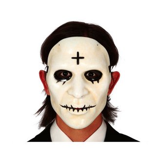 Bézs Keresztes PVC Maszk Halloweenre