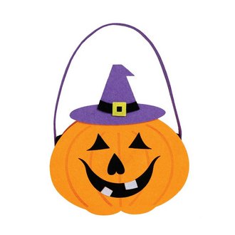 Boszi Kalapos Tök Filc Édességgyűjtő Kosár Halloweenre