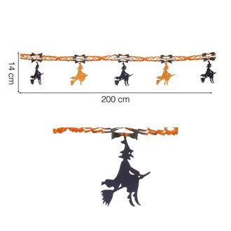 Boszorkányos Halloween Papír Girland, 33x200 cm