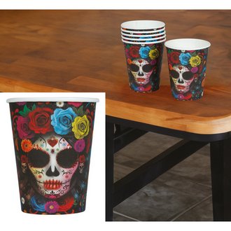 Catrina Papír Pohár Szett Halloweenre, 6 db, 240 ml, 9 cm