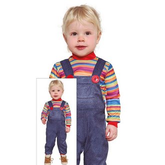 Chucky Stílusú Rossz Baba Csecsemő Jelmez Halloweenre