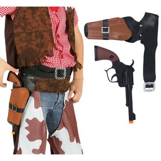Cowboy Pisztoly, Tok és Tölténytartó Öv Szett Fiúknak