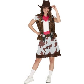 Cowgirl Lány Jelmez Mellénnyel és Szoknyával