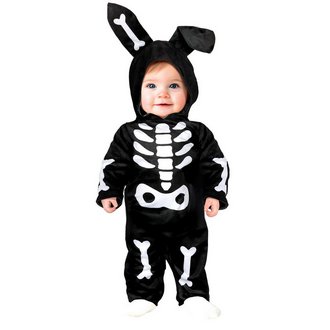 Csecsemő Nyuszi Csontváz Jelmez Szett Halloweenre