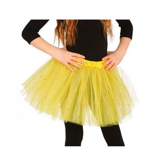 Csillámos Sárga Tütü Szoknya Lányoknak, 30 cm