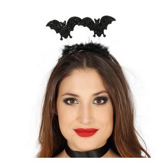 Csillogó Fekete Denevér Fejpánt Felnőtteknek Halloweenre