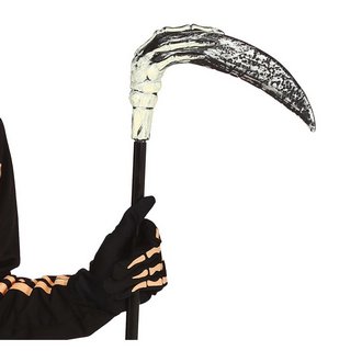 Csontváz Markolatú Sarló Kiegészítő Halloweenre, 47 cm
