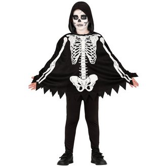Csontváz Poncsó Gyerek Jelmez Halloweenre
