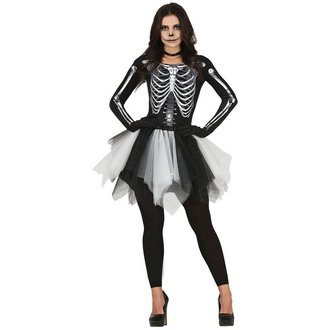Csontváz Tütü Jelmez Ruha Lányoknak Halloweenre