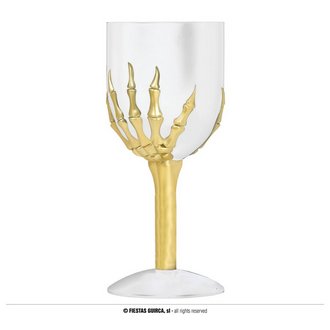 Csontvázas Borospohár Halloweenre, 18 cm