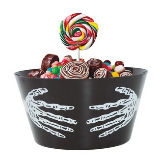 Csontvázas Édességes Tál Halloweenre, 30x22 cm