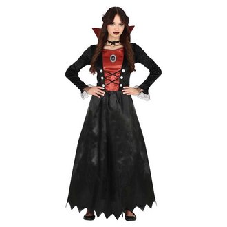 Elegáns Fekete-Bordó Vámpír Lány Jelmez Halloweenre