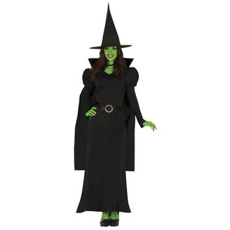 Elegáns Fekete Boszorkány Női Jelmez Halloweenre