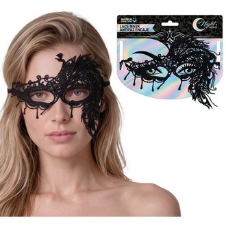 Elegáns Fekete Csipke Maszk Nőknek Halloweenre