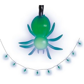 Elemes LED Pók Fényfüzér Halloweenre, 10 db