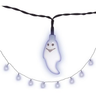 Elemes LED Szellem Füzér Halloweenre, 10 Szellem