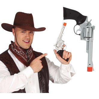 Ezüst Cowboy Pisztoly Kiegészítő, 32 cm
