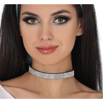 Ezüst Csillogó Choker Nyaklánc Hercegnő Jelmezhez