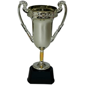 Ezüst és Fekete Trófea Sport Tematikájú Partira, 20 cm