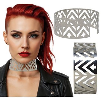 Ezüst Színű Futurisztikus Choker Nyaklánc