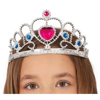 Ezüst Szívvel Díszített Tiara Lányoknak